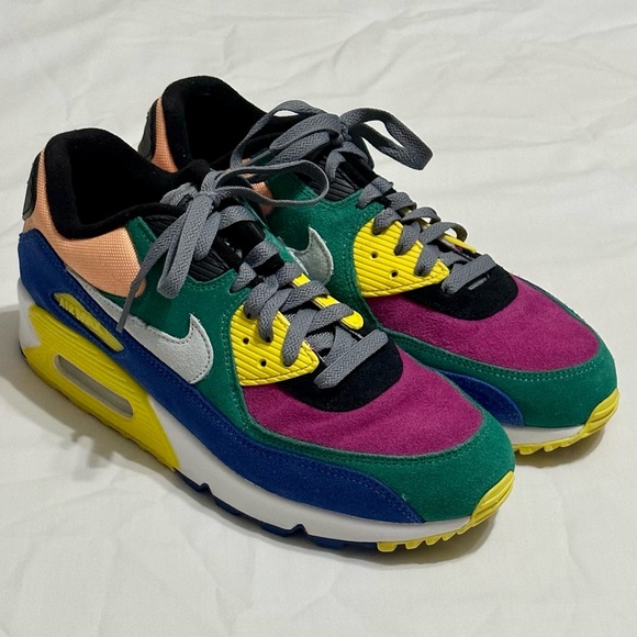 Nike Air Max 90 Viotech Multicolor Suede Sneakers Like New